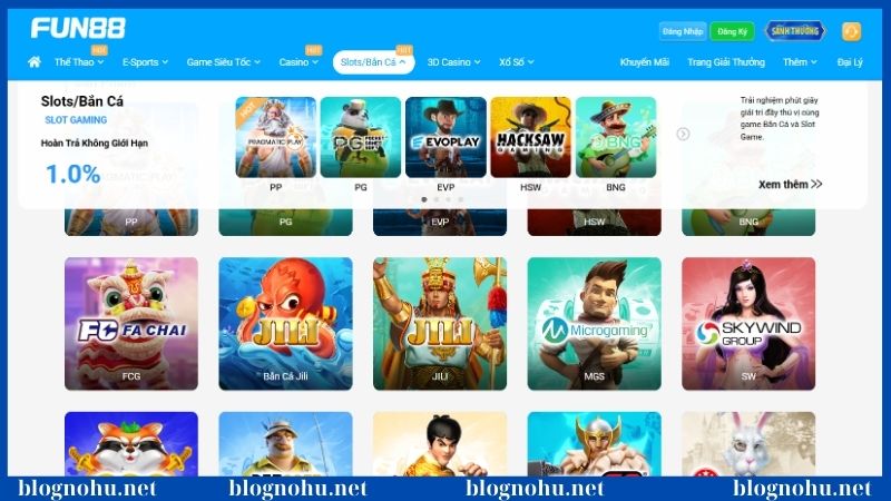Nổ hũ Fun88 - Săn hũ thưởng jackpot tiền tỷ mỗi ngày 2 Những nhà cung cấp nổ hũ Fun88 uy tín hàng đầu