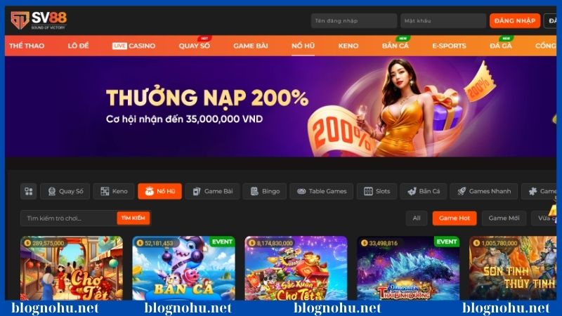 Nổ hũ SV88 - Sức hút khó cưỡng của sân chơi slot cực đỉnh 1 Nổ hũ SV88 mang đến sức hút khó cưỡng cho các bet thủ